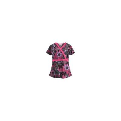 UA Peace And Prosperity Fuchsia Mock Wrap Scrub Top