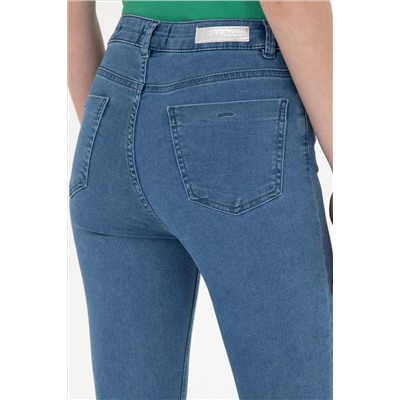 Kadın Açık Mavi Toothpick Fit Jean Pantolon