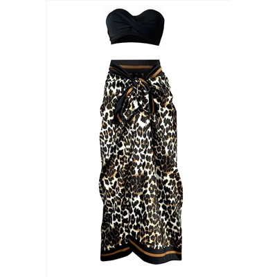 Bolder, Lana-Leopar Desen Pareo Iç Göstermeyen Parlak Kumaş-95cm*145cm