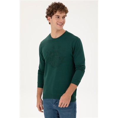 Erkek Koyu Yeşil Sweatshirt