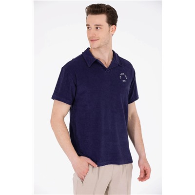 Erkek Lacivert Comfort Polo Yaka Tişört
