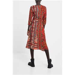 Vestido viscosa estampado étnico