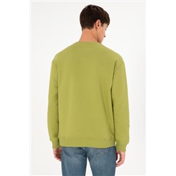 Erkek Fıstık Yeşili Basic Sweatshirt