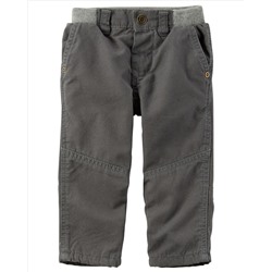 Jersey-Lined Canvas Pants