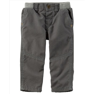 Jersey-Lined Canvas Pants