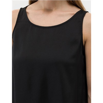 Siyah Regular Fit Kolsuz Bluz