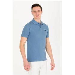 Erkek İndigo Basic Polo Yaka Tişört