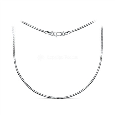 Цепь из серебра родированная - Снейк, 50 см 925 пробы 2108R140L50