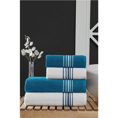 MODALİN 50x90 + 70x140 Cm Elvin 4'lü Banyo Havlusu Seti 9003
