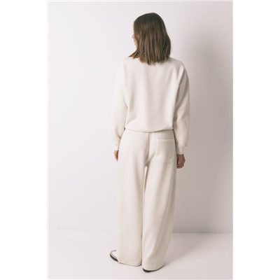 Pantalón largo felpa fina blanco