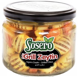Оливки Sosero жаренные на гриле 290 гр 1/12 (стекло)