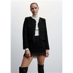 Chaqueta tweed abalorios -  Mujer | MANGO OUTLET Melilla