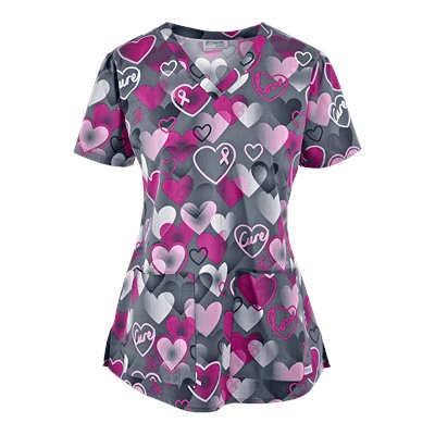 Grey's Anatomy Scrubs Ribbons Of Hope Print Top