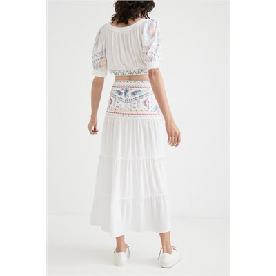 Falda larga paisley