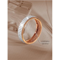 Кольцо из золочёного серебра с фианитами 925 пробы п1-394-1з200