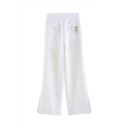Pantalón palazzo de lana Blanco