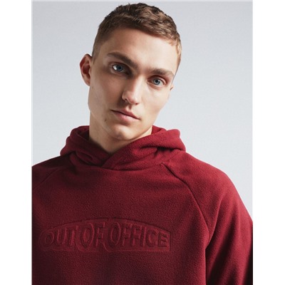 Hooded Sweatshirt, Men, Dark Red