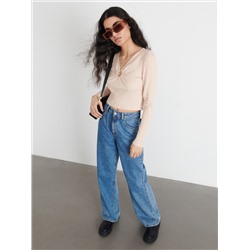 Bluse mit gesprenkelter Textur