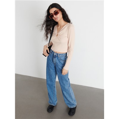 Bluse mit gesprenkelter Textur