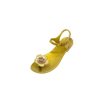 САНДАЛИИ JELLY FLOWER (ЗОЛОТО+ глиттер) / ZHOELALA JELLY FLOWER GOLD GLITTER