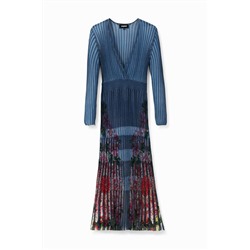 Vestido plisado flores