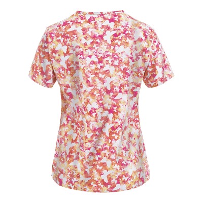 Zoe + Chloe Scrubs Fly, Pretty Butterfly Mock Wrap Print Top