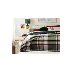 English Home Glen Sherpa Çift Kişilik Battaniye 200x220 Cm Mavi - Yeşil 10033313
