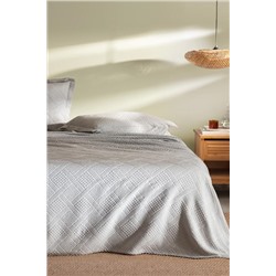 Triangle King Size %100 Pamuk Yatak Örtüsü - Gri - Lüks Koleksiyon
