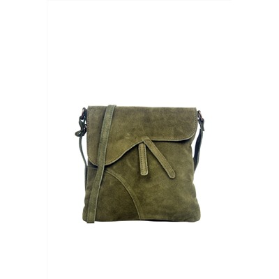Bandolera de nobuk Verde y dorado