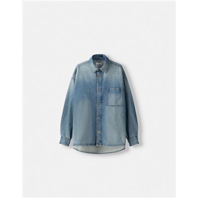 Long sleeve oversize denim shirt