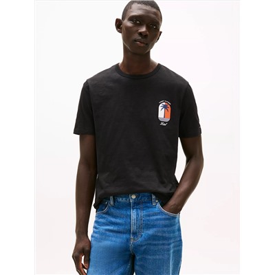 Palm Tree Logo Slub Cotton T-Shirt