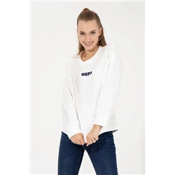 Kadın Ekru Bisiklet Yaka Basic Sweatshirt