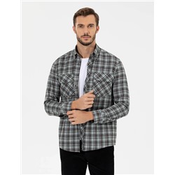 Yeşil Regular Fit Uzun Kollu Gömlek