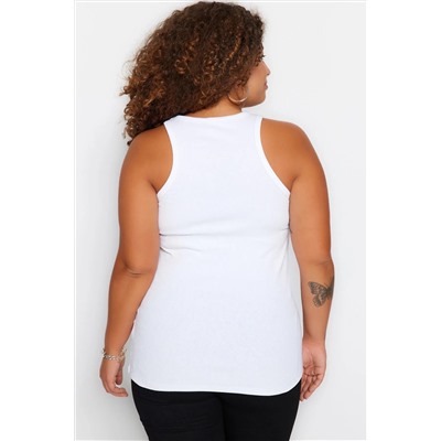 Beyaz Halter Yaka Basic Örme Atlet TBBSS23CV00001