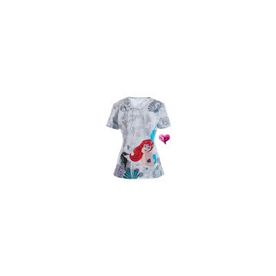 Cherokee Tooniforms Scrubs Dreaming of You Print Top