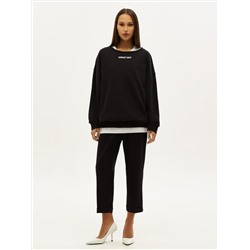 Oversize свитшот POLYMITAM из 100% хлопка с флуоресцентной вышивкой
