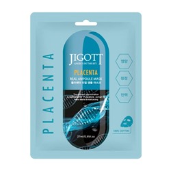 JIGOTT PLACENTA REAL AMPOULE MASK Тканевая маска для лица с экстрактом плаценты 27мл