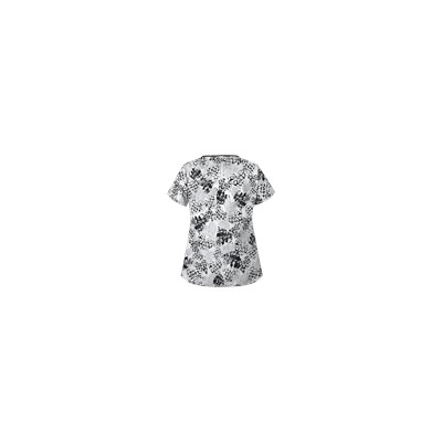 UA Splash Of Love White V-Neck Scrub Top