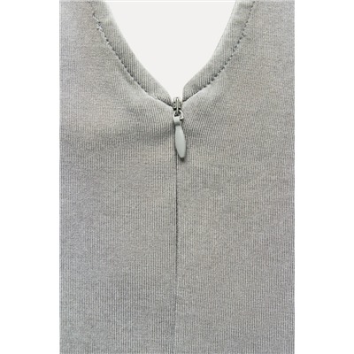 FADED-EFFECT INTERLOCK HALTER POLO TOP