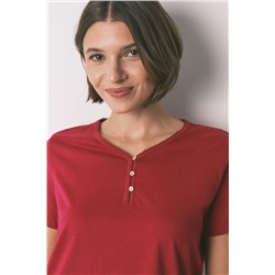 Camiseta manga corta 100% algodón rojo