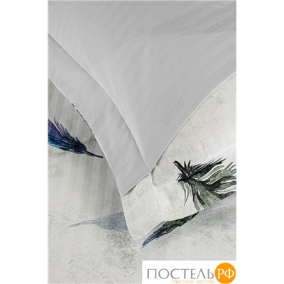 Постельное белье Карвен Stripe Satin с цветным принтом семейное N251-SB011 (7пр.)