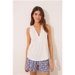 Pijama corto tirantes 100% algodón estampado gris