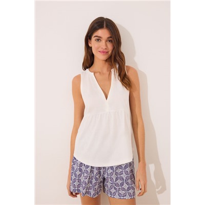 Pijama corto tirantes 100% algodón estampado gris