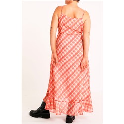 Vestido largo Rojo y crudo