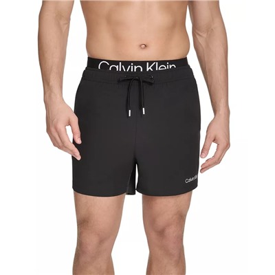 Calvin Klein Men's Logo Elastic Waist Modern Euro 5" Volley Swim Trunks