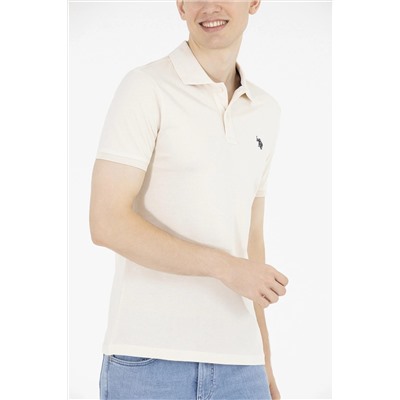 Erkek Krem Basic Polo Yaka Tişört