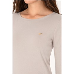 Kadın Taş Slim Bisiklet Yaka Basic Sweatshırt