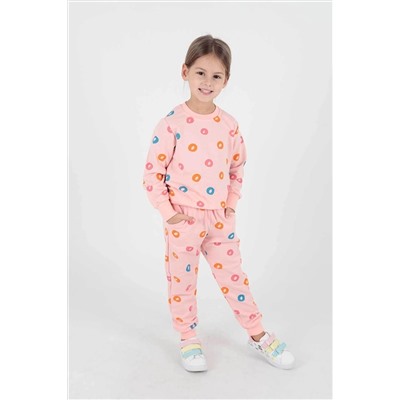 AHENGİM Kids Kız Çocuk Damlacık Desenli Eşofman Takımı Ak2224 1-2-10001157
