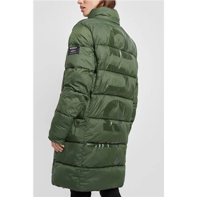 Chaqueta larga acolchada capucha