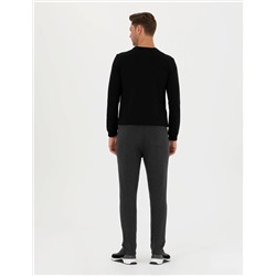 Antrasit Melanj Slim Fit Eşofman Altı